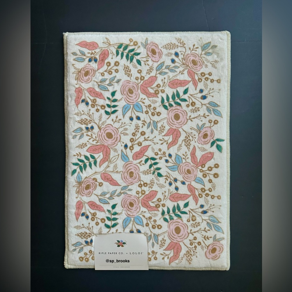 🎁Rifle Paper Co x Loloi Delilah 17”x24” Bath Rug - Multi Foam Polyester Pile